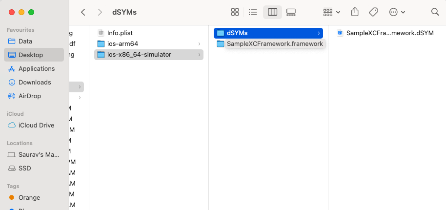 dSYMs file in XCFramework